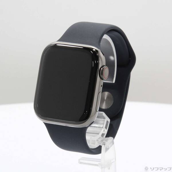Apple(アップル) Apple Watch Series 7 GPS + Cellular 45mm グラファイトステンレススチールケース ミッドナイトスポーツバンド 
