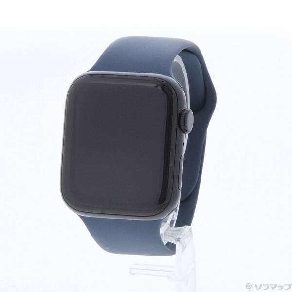 【中古】Apple(アップル) Apple Watch SE 第2世代 GPS 44mm ミッドナイトアルミニウムケース ストームブルースポーツバンド 【368-ud】