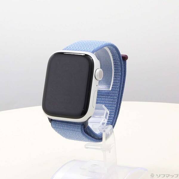 【中古】Apple(アップル) Apple Watch Series 9 GPS 45mm シルバーアルミニウムケース ウィンターブルースポーツループ 【262-ud】