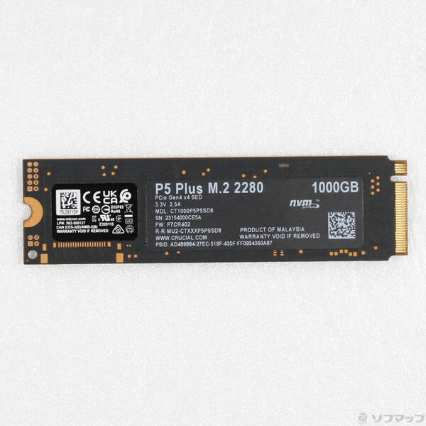 【中古】Crucial Crucial P5 Plus CT1000P5PSSD8JP 【262-ud】