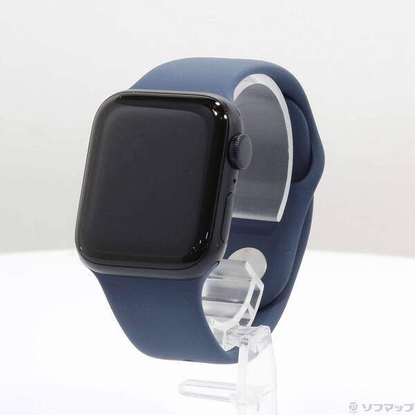 【中古】Apple(アップル) Apple Watch SE 第2世代 GPS 40mm ミッドナイトアルミニウムケース ストームブルースポーツバンド 【349-ud】