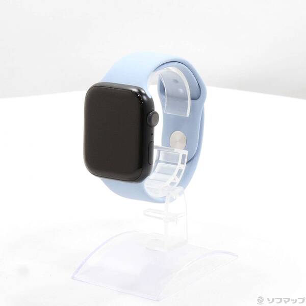 【中古】Apple(アップル) Apple Watch Series 9 GPS 45mm ミッドナイトアルミニウムケース ライトブルースポーツバンド 【258-ud】