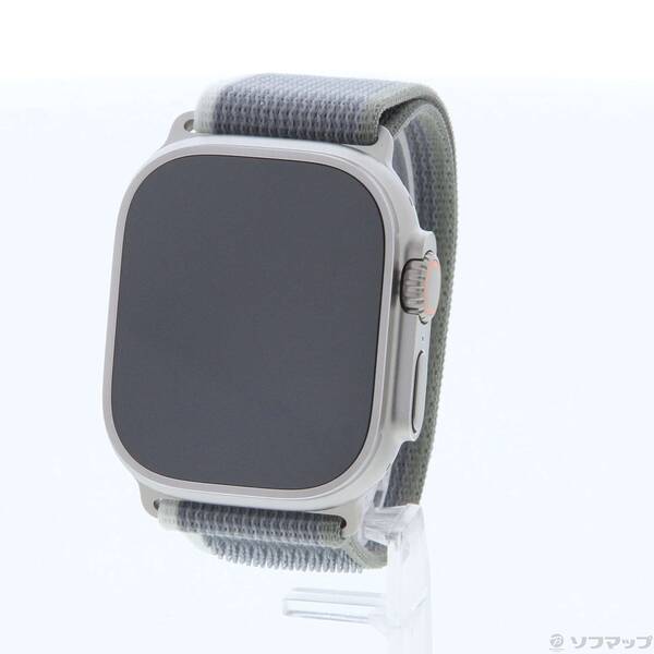 【中古】Apple(アップル) Apple Watch Ultra 2 GPS + Cellular 49mm チタニウムケース グリーン／グレイトレイルループ 【377-ud】