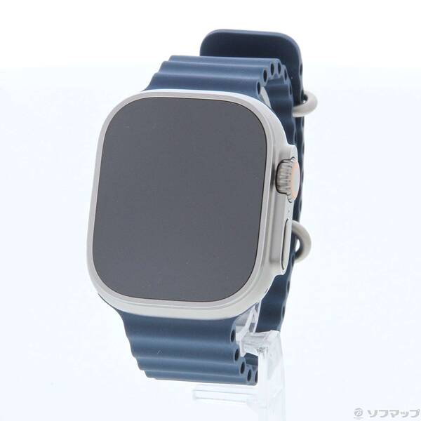 【中古】Apple(アップル) Apple Watch Ultra 2 GPS + Cellular 49mm チタニウムケース ブルーオーシャンバンド 【377-ud】