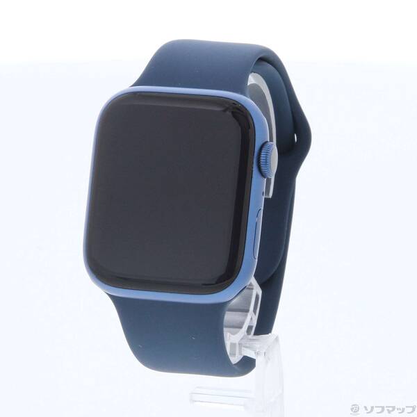 【中古】Apple(アップル) Apple Watch Series 7 GPS 45mm ブルーアルミニウムケース アビスブルースポーツバンド 【305-ud】