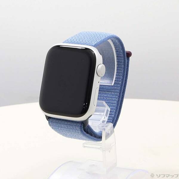 【中古】Apple(アップル) Apple Watch Series 9 GPS 45mm シルバーアルミニウムケース ウィンターブルースポーツループ 【262-ud】