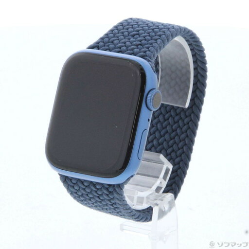 【中古】Apple(アップル) Apple Watch Series 7 GPS 45mm ブルーアルミニウムケース アビスブルーブレイデッドソロループ 【377-ud】 【中古】Apple(アップル) Apple Watch Series 7 GPS 45mm ブルーアルミニウムケース アビスブルーブレイデッドソロループ 【377-ud】
