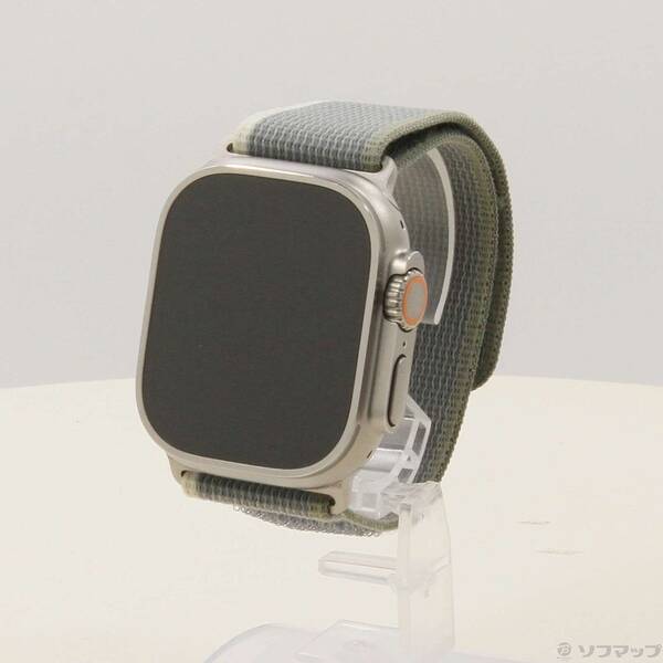 【中古】Apple(アップル) Apple Watch Ultra 2 GPS + Cellular 49mm チタニウムケース グリーン/グレイトレイルループ 【377-ud】
