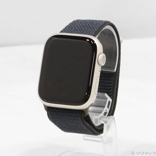 【中古】Apple(アップル) Apple Watch Series 9 GPS 45mm スターライトアルミニウムケース ミッドナイトスポーツループ 【295-ud】