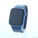 【中古】Apple(アップル) Apple Watch Series 7 GPS 45mm ブルーアルミニウムケース アビスブルーソロループ 【349-ud】