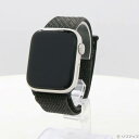 【中古】Apple(アップル) Apple Watch Series 7 GPS 45mm スターライトアルミニウムケース ブラックNikeスポーツループ 【198-ud】(2)