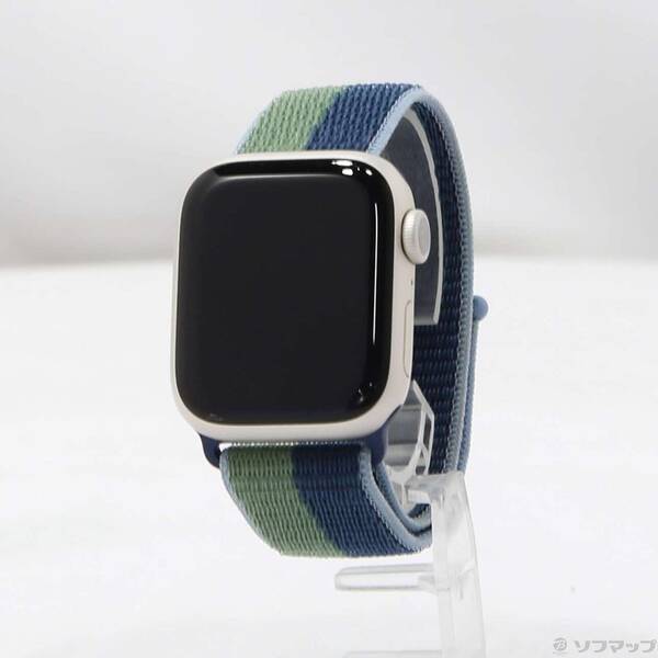 【中古】Apple(アップル) Apple Watch Series 7 GPS 41mm スターライトアルミニウムケース ミッドナイト/ユーカリスポーツループ 【297-ud】