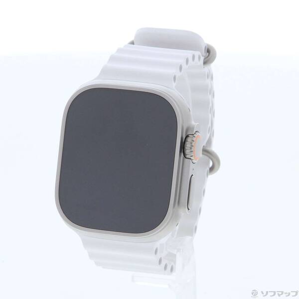【中古】Apple(アップル) Apple Watch Ultra GPS + Cellular 49mm チタニウムケース ホワイトオーシャンバンド 【377-ud】