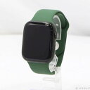 【中古】Apple(アップル) Apple Watch Series 7 GPS 45mm グリーンアルミニウムケース クローバースポーツバンド 【352-ud】(2)