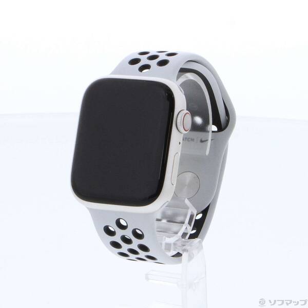 【中古】Apple(アップル) Apple Watch Series 7 Nike GPS + Cellular 45mm スターライトアルミニウムケース ピュアプラチナム/ブラックNikeスポーツバンド 【344-ud】