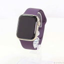 【中古】Apple(アップル) Apple Watch Series 7 GPS + Cellular 45mm ゴールドステンレススチールケース ダークチェリ...