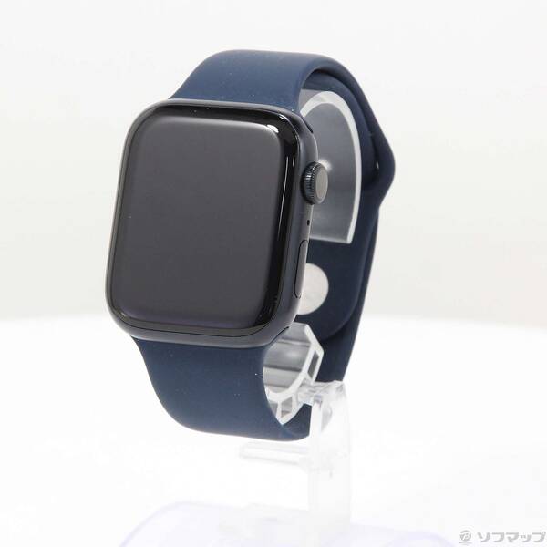 【中古】Apple(アップル) Apple Watch Series 7 GPS 45mm ミッドナイトアルミニウムケース アビスブルースポーツバンド 【258-ud】