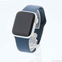 【中古】Apple(アップル) Apple Watch SE 第1世代 GPS 40mm シルバーアルミニウムケース アビスブルースポーツバンド 【344-ud...