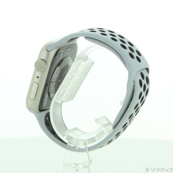 【中古】Apple(アップル) Apple Watch Series 7 Nike GPS 45mm スターライトアルミニウムケース ピュアプラチナム／ブラックNikeスポーツバンド 【305-ud】