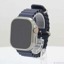 【中古】Apple(アップル) Apple Watch Ultra 2 GPS + Cellular 49mm ナチュラルチタニウムケース ネイビーオーシャンバ...