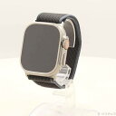 【中古】Apple(アップル) Apple Watch Ultra 2 GPS + Cellular 49mm チタニウムケース ブルー/ブラックトレイルループ...