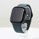 【中古】Apple(アップル) Apple Watch Series 10 GPS 42mm ジェットブラックアルミニウムケース レイクグリーンスポーツバンド ...