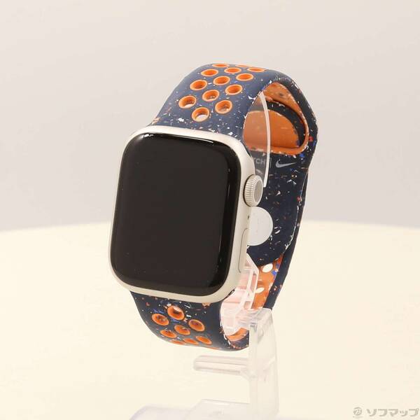【中古】Apple(アップル) Apple Watch Series 9 GPS 41mm スターライトアルミニウムケース ブルーフレームNikeスポーツバンド 【297-ud】