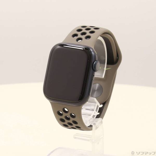 【中古】Apple(アップル) Apple Watch Series 8 GPS 41mm ミッドナイトアルミニウムケース オリーブグレイ／ブラックNikeスポーツバンド 【198-ud】