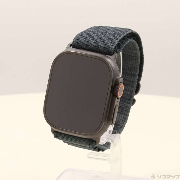 【中古】Apple(アップル) Apple Watch Ultra 2 GPS + Cellular 49mm ブラックチタニウムケース ダークグリーンアルパインループ 【352-ud】