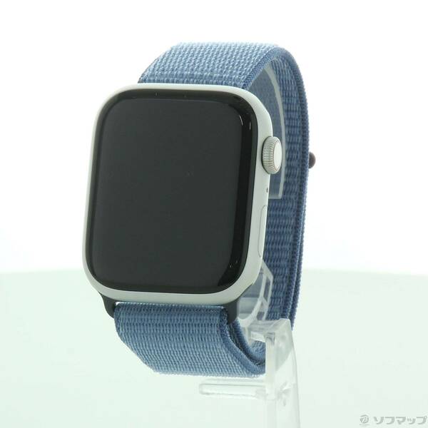 【中古】Apple(アップル) Apple Watch Series 9 GPS + Cellular 45mm シルバーアルミニウムケース ウインターブルースポーツループ 【198-ud】