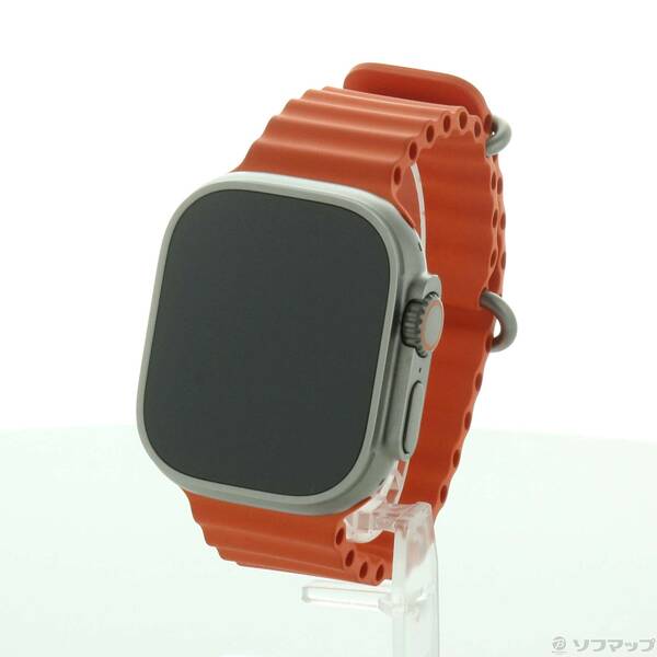 【中古】Apple(アップル) Apple Watch Ultra 2 GPS + Cellular 49mm チタニウムケース オレンジオーシャンバンド 【258-ud】