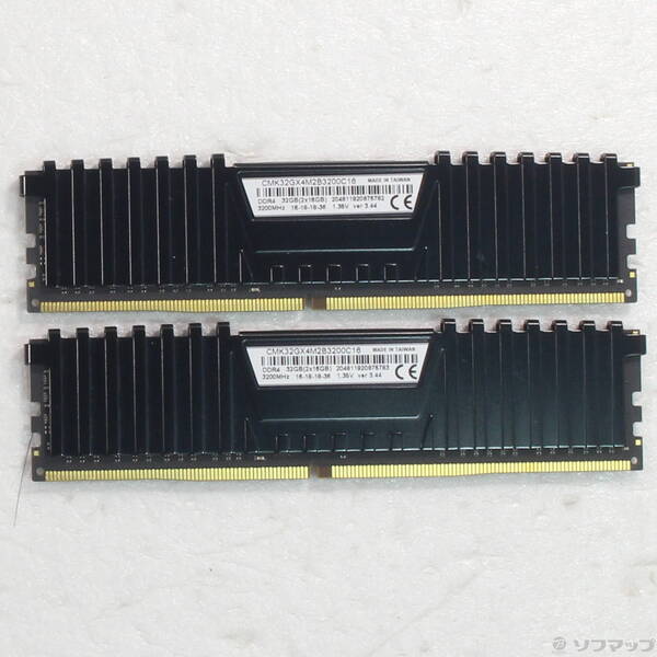 【中古】CORSAIR CMK32GX4M2B3200C16 32GB 16GB×2枚組 【344-ud】