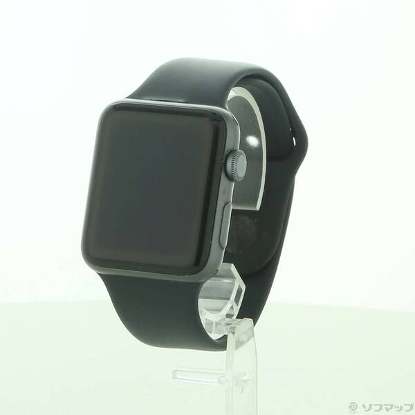 【中古】Apple(アップル) Apple Watch Series 3 GPS 42mm スペースグレイアルミニウムケース ブラックスポーツバンド 【247-ud】