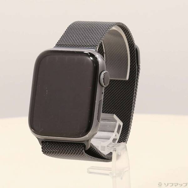 【中古】Apple(アップル) Apple Watch Series 5 GPS 44mm スペースグレイアルミニウムケース スペースブラックミラネーゼループ 【377-ud】