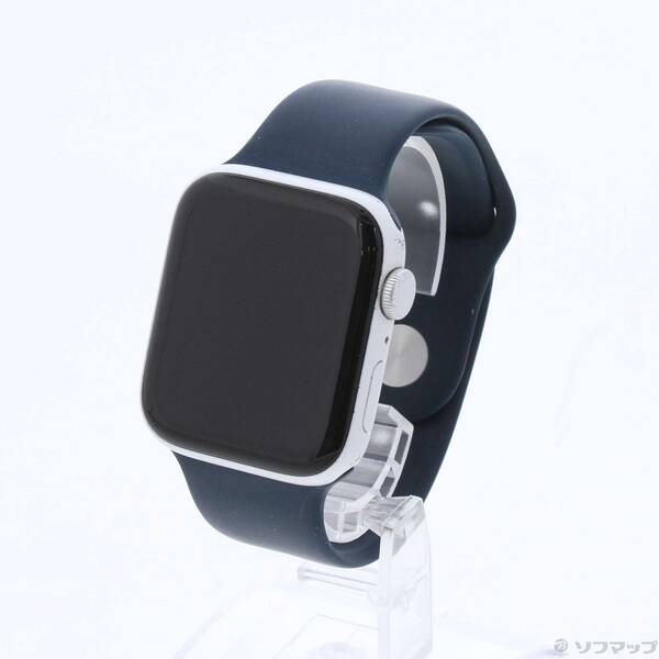 【中古】Apple(アップル) Apple Watch SE 第1世代 GPS 44mm シルバーアルミニウムケース アビスブルースポーツバンド 【297-ud】