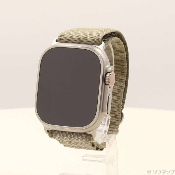 【中古】Apple(アップル) Apple Watch Ultra 2 GPS + Cellular 49mm チタニウムケース オリーブアルパインループ 【198-ud】