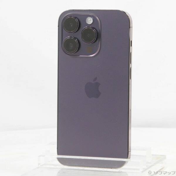 【中古】Apple(アップル) iPhone14 Pro 128GB ディープパープル MQ0F3J／A SIMフリー 【348-ud】