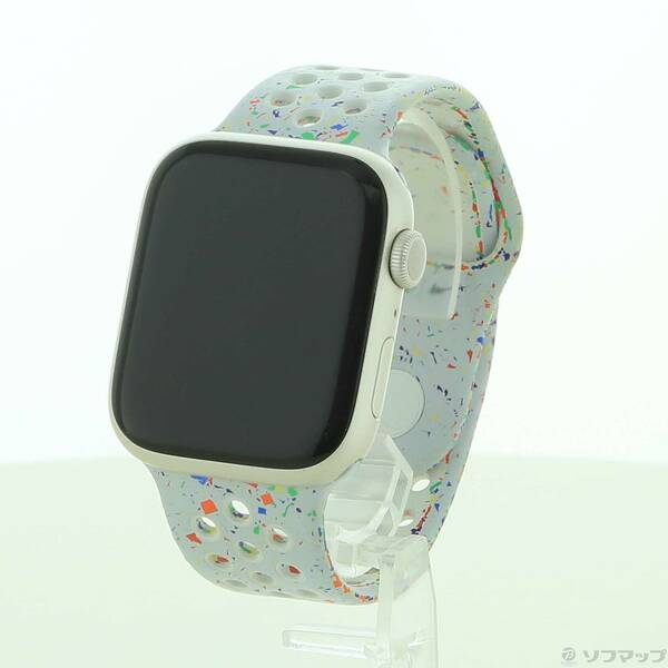 【中古】Apple(アップル) Apple Watch Series 9 GPS 45mm スターライトアルミニウムケース ピュアプラチナムNikeスポーツバンド 【344-ud】