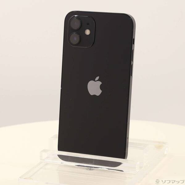 【中古】Apple(アップル) iPhone12 64GB ブラック MGHN3J／A SIMフリー 【198-ud】