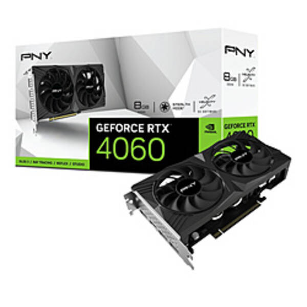 【中古】PNY PNY GeForce RTX 4060 8GB VERTO STANDARD DUAL FAN VCG40608DFXPB1 【344-ud】
