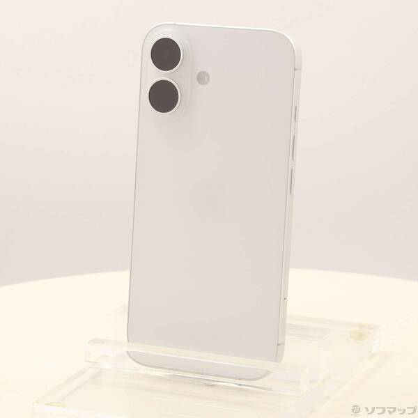 【中古】Apple(アップル) iPhone16 128GB ホワイト MYDR3J／A SIMフリー 【258-ud】