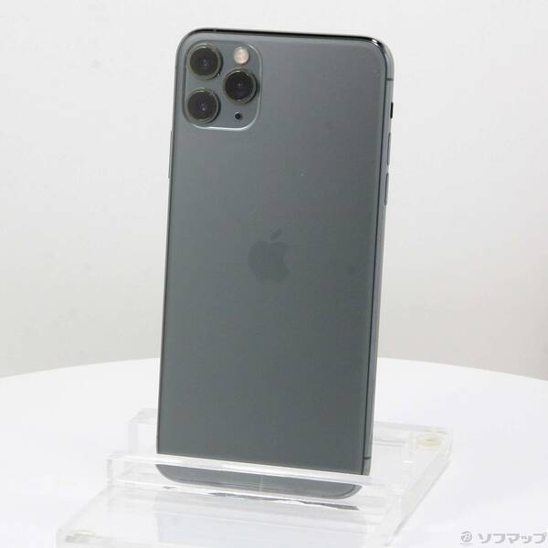 【中古】Apple(アップル) iPhone11 Pro Max 256GB ミッドナイトグリーン MWHM2J／A SIMフリー 【262-ud】