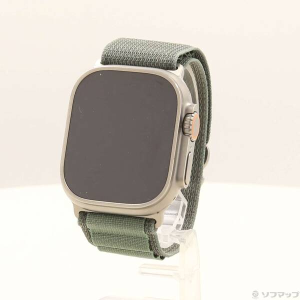 【中古】Apple(アップル) Apple Watch Ultra GPS + Cellular 49mm チタニウムケース グリーンアルパインループ 【349-ud】