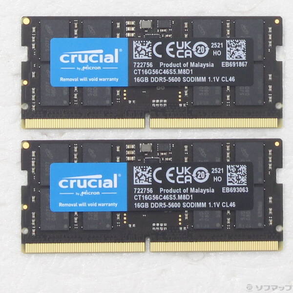 【中古】262P PC5-44800 DDR5-5600 16GB 2枚組 【262-ud】