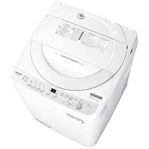 【中古】SHARP(シャープ) 〔展示品〕 全自動洗濯機 シルバー系 ES-GE7J-S ［洗濯7.0kg ／簡易乾燥(送風..