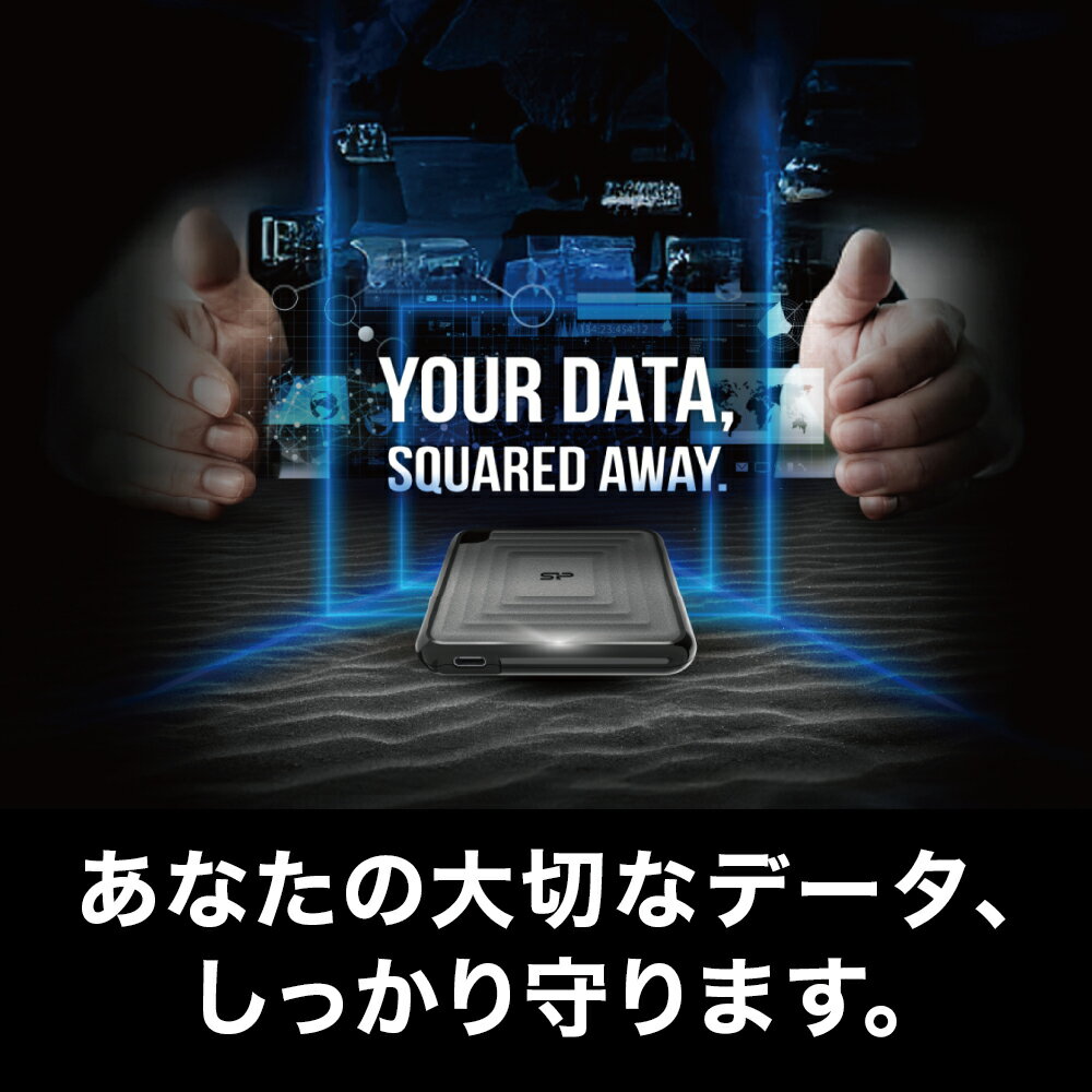 SSD｜外付け｜USB 3.2 Gen 2｜240GB｜Silicon Power シリコンパワー｜読込速度540MB/s｜書込速度: 500MB/s｜高速転送｜耐衝撃｜コンパクト設計｜小型軽量｜ブラック｜USB Type-C Type-Aケーブル付｜ストラップホール｜SP240GBPSDPC60CK【送料無料】【宅配便】 - Image 2