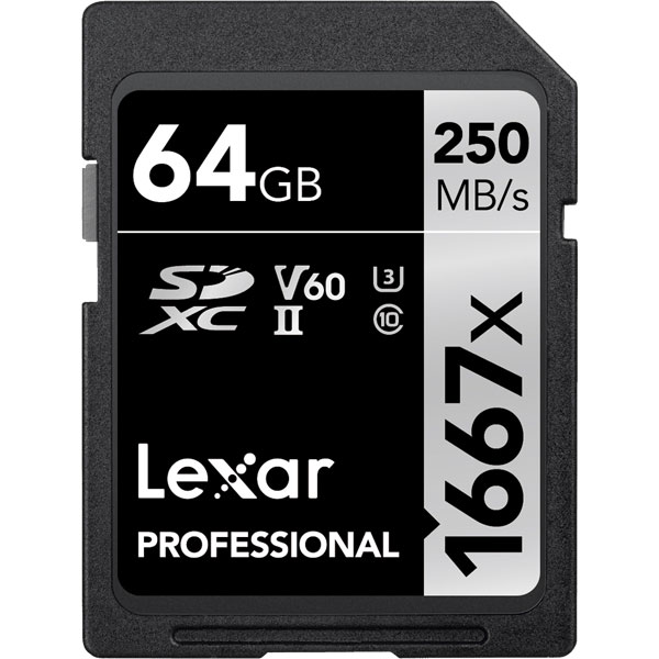 レキサー Lexar Professional 1667x SDXC UHS-IIカード 64GB　LSD64GCBJP1667
