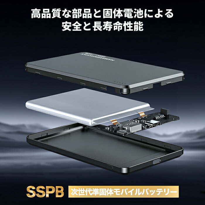 ハマケンワークス モバイルバッテリー HW-SSPB050BKN ブラックサムネイル3