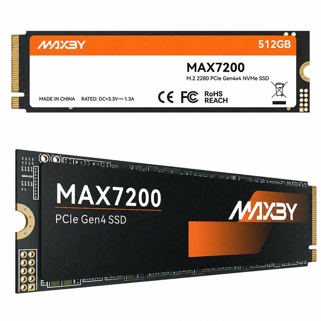 SSD 512GB 高速読み込み PCIe4.0 Gen4 NVMe PS5対応 MAXBY MAX7200-512GB【宅配便発送】