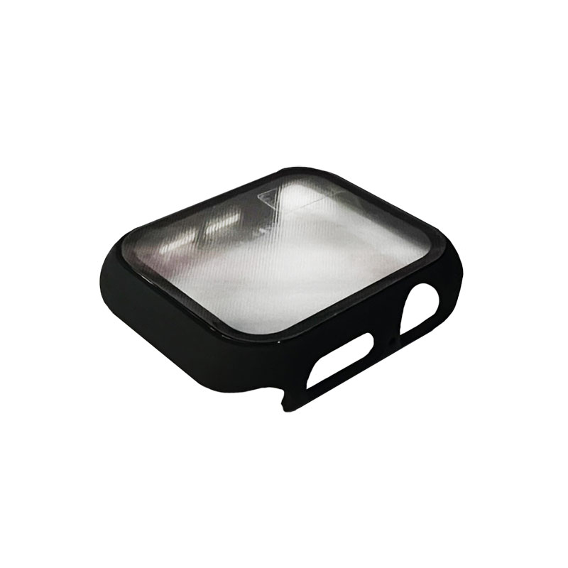 秋葉館セレクト Apple Watch 7/8/9 41mm用ガラスフィルム一体型保護ケース ブラック [HA-APW41MM-FGFCASE-BK]